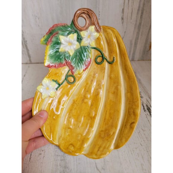 Fitz Floyd pumpkin gourd plate Halloween fall home decor - Picture 2 of 5